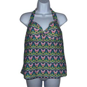 Collections by Catalina Womens Tankini Top Swimsuit L 12 14 Wired Padded Bra
